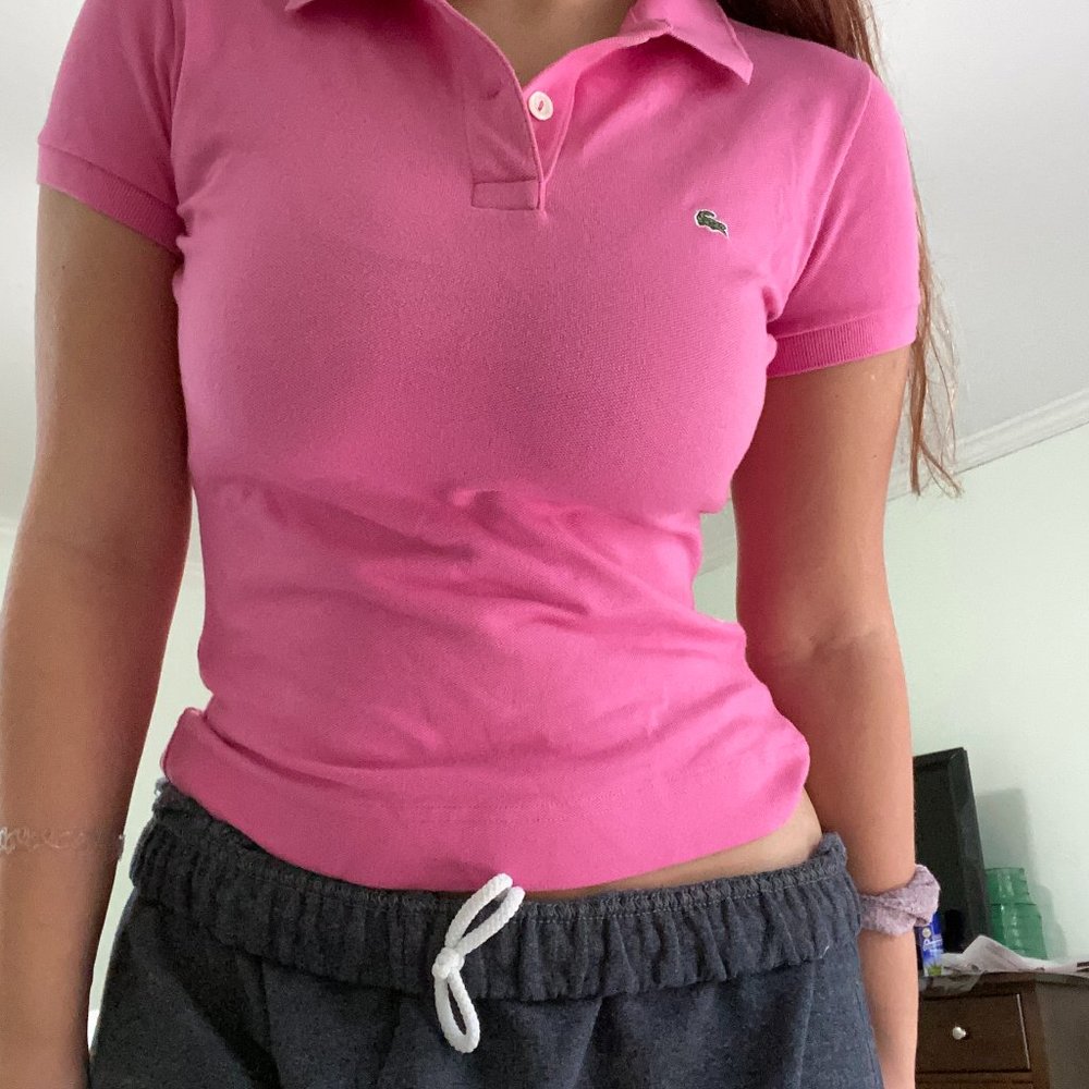 Hot Pink Lacoste Polo - Picture 3 of 5